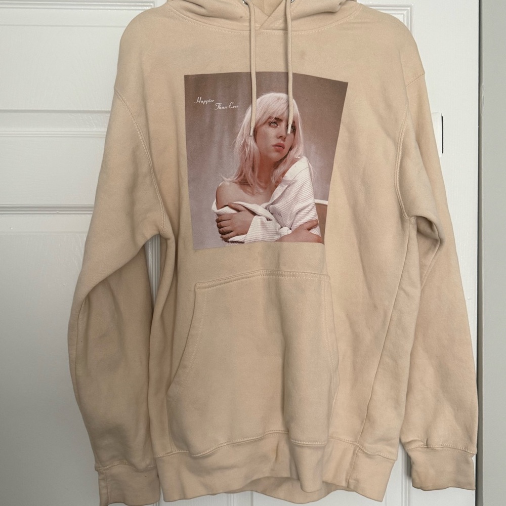 Hot Topic Billie Eilish Tan Graphic Hoodie